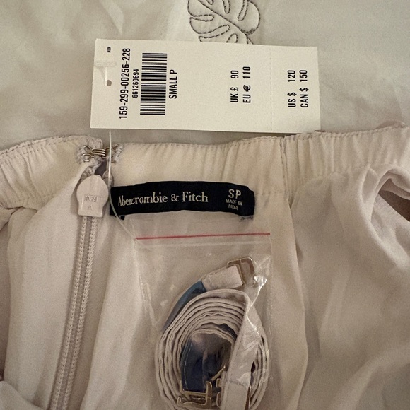 Abercrombie & Fitch Strapless Midi Dress in White with Blue and Purple Floral - Picture 5 of 11